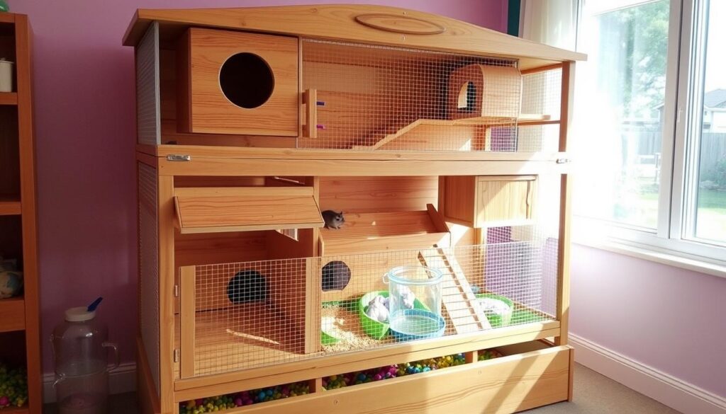 Wooden hamster cage