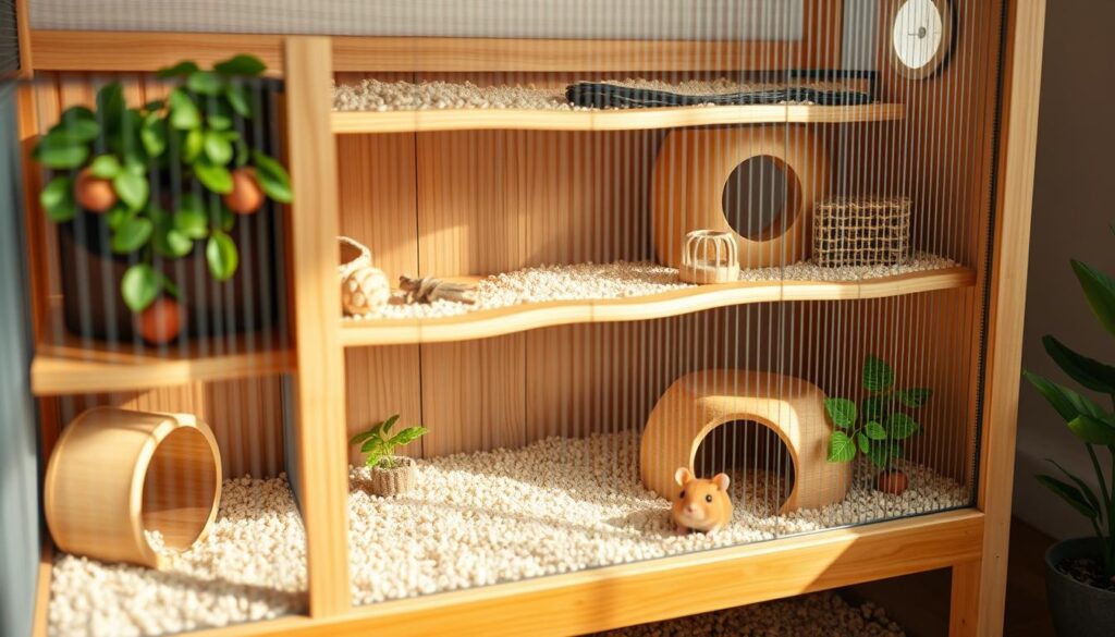 wooden hamster habitat